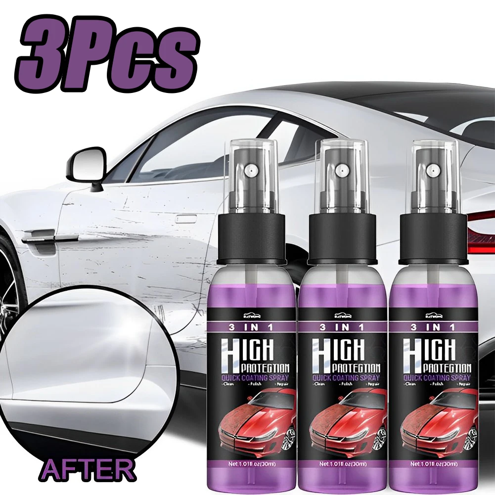 30ml Car Ceramic Coating Spray 3 In 1 Car Nano Ceramic Coating Polishing  Spraying Wax Car Paint Scratch Repair Remover Car Care - AliExpress