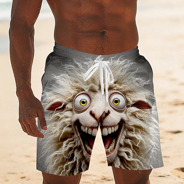 divertidos pantalones cortos de playa para hombre con estampado 3d de animales, secado rápido, cintura elástica con cordón, diseño de cabra y gato, pantalones cortos deportivos con gráficos de dibujos animados Divertidos Pantalones Cortos de Playa para Hombre con Estampado 3D de Animales, Secado Rápido, Cintura Elástica con Cordón, Diseño de Cabra y Gato, Pantalones Cortos Deportivos con Gráficos de Dibujos Animados 2
