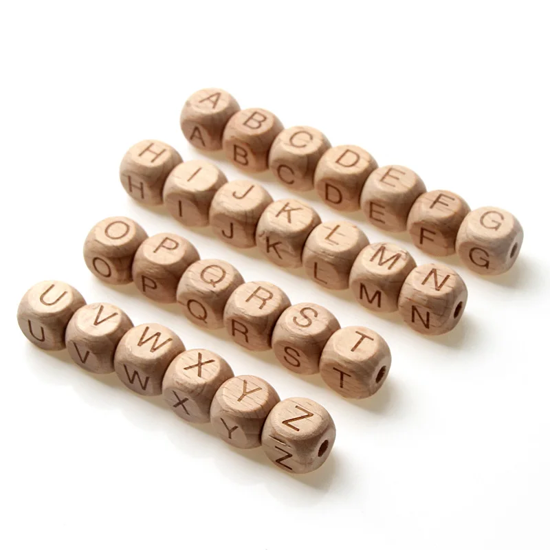 1 x Wooden Letter Bead 12mm - Letter T