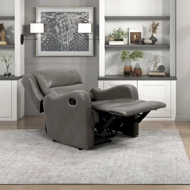 Upgraded – Manual Recliner Chair, Reclining Sofa Chair, Home Theater Seating, Wall Hugger, Manual Recliner for Living Room -NEW