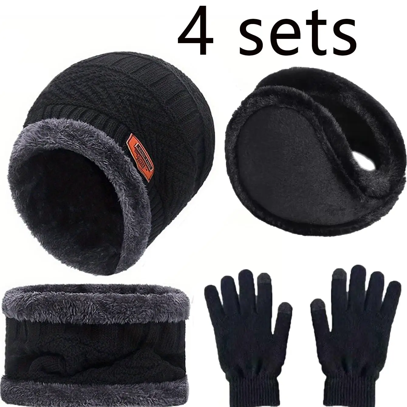 4pcs sets Winter Warm Velvet men Hat Scarf Gloves Set For men and women Girls Outdoor Riding Hat Beanies Neck Protection Scarf C 1 4pcs sets Winter Warm Velvet men Hat Scarf Gloves Set For men and women Girls Outdoor Riding Hat Beanies Neck Protection Scarf C 1