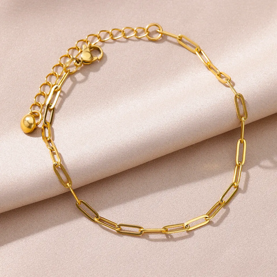 Bracelet De Cheville 2 Rangs – Acier Inoxydable Doré – Bijou Plage – Ateliersdisa