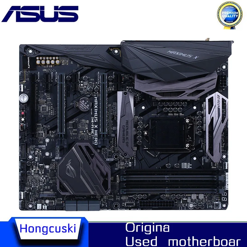 Utilizzato Per Asus Rog Maximus X Hero (Wi-Fi Ac) Originale M.2 Nvme 8Th Presa Per Scheda Madre Lga1151 Ddr4 Z370 Scheda Madre Desktop