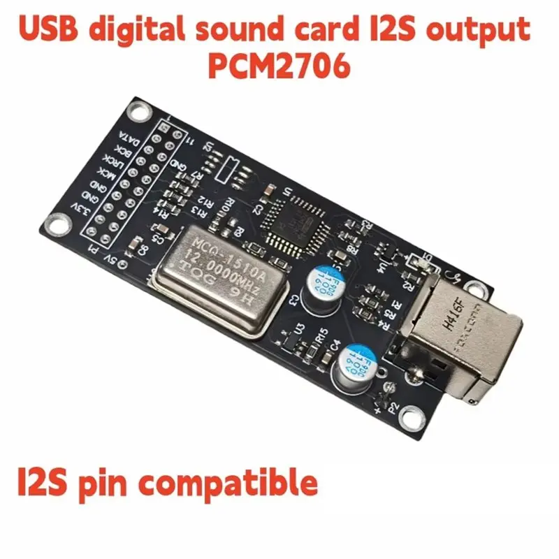 A77P-아마네로 카드 호환 USB 디지털 사운드 카드, I2S 출력, PCM2706 칩, I2S 핀 인터페이스