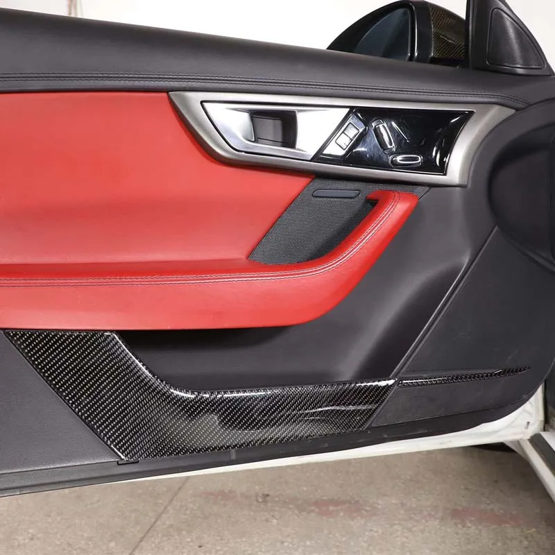 

Soft Carbon Fiber Car Inner Door Anti-Kick Panel Trim Stickers For Jaguar F-TYPE 2013-2022 Auto Interior Accessories