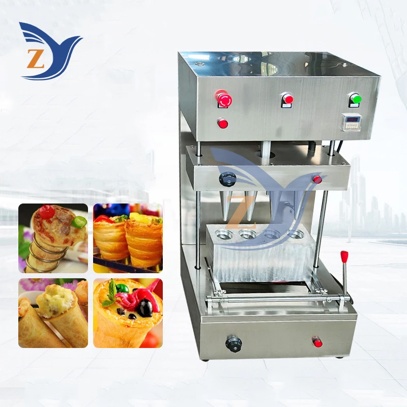 Sweet Barrel Pizza Forming Machine Cone Hand Hold Automatic Small 4-Head Spiral Hand-held Stainless Steel Shell Conch Equipment