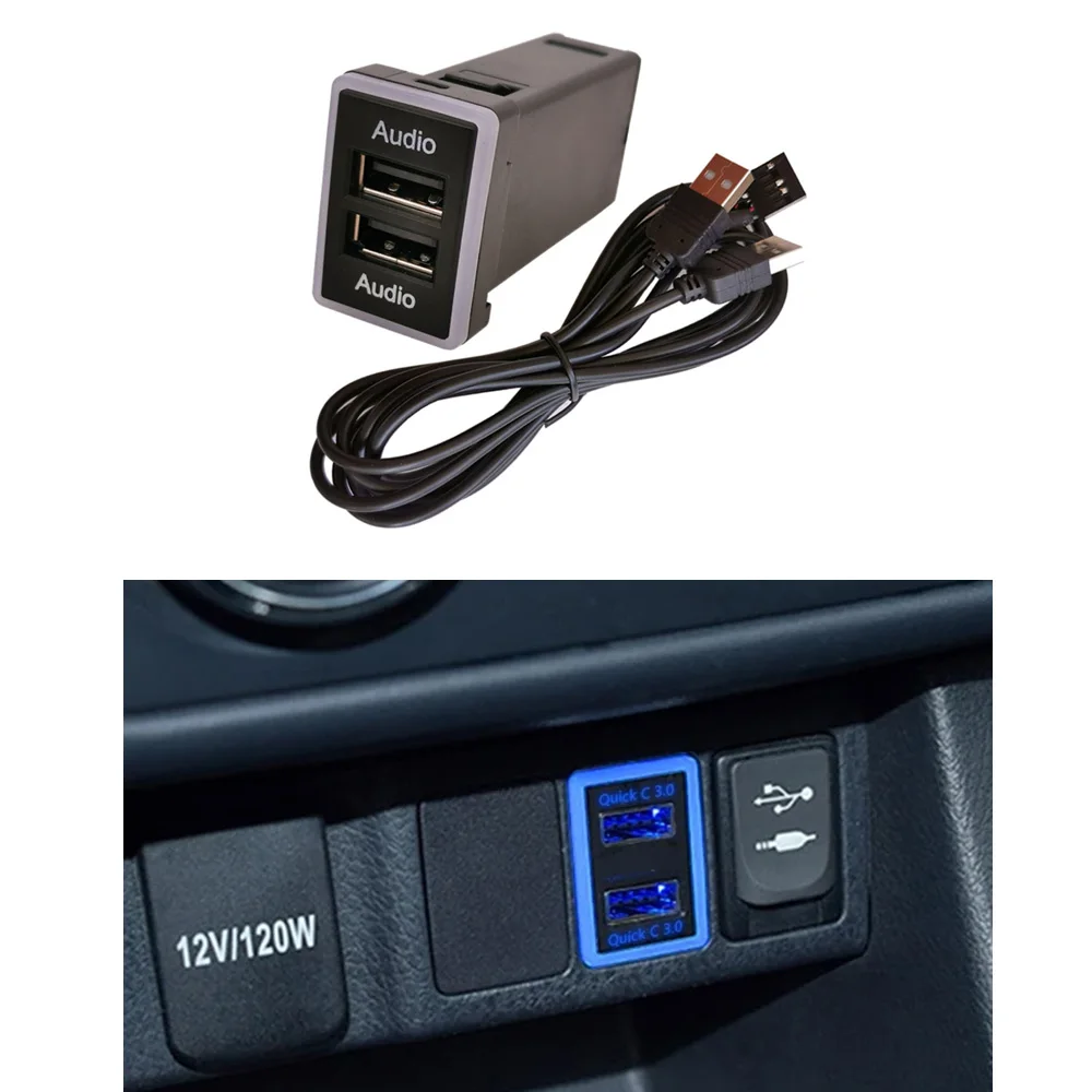 Adaptateur Prise Audio AUX/USB Pour Tableau De Bord Toyota - Montage Encastré, Connexion Directe - Compatible Avec Plusieurs Modèles