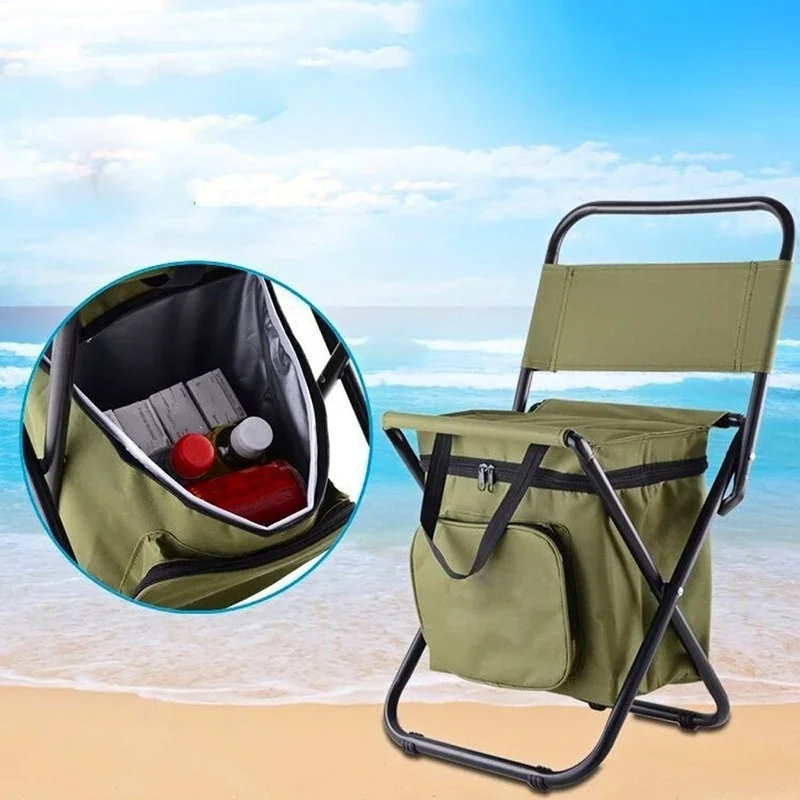 3-in-1 Outdoor Foldable Chair with Ice Storage Bag Backrest