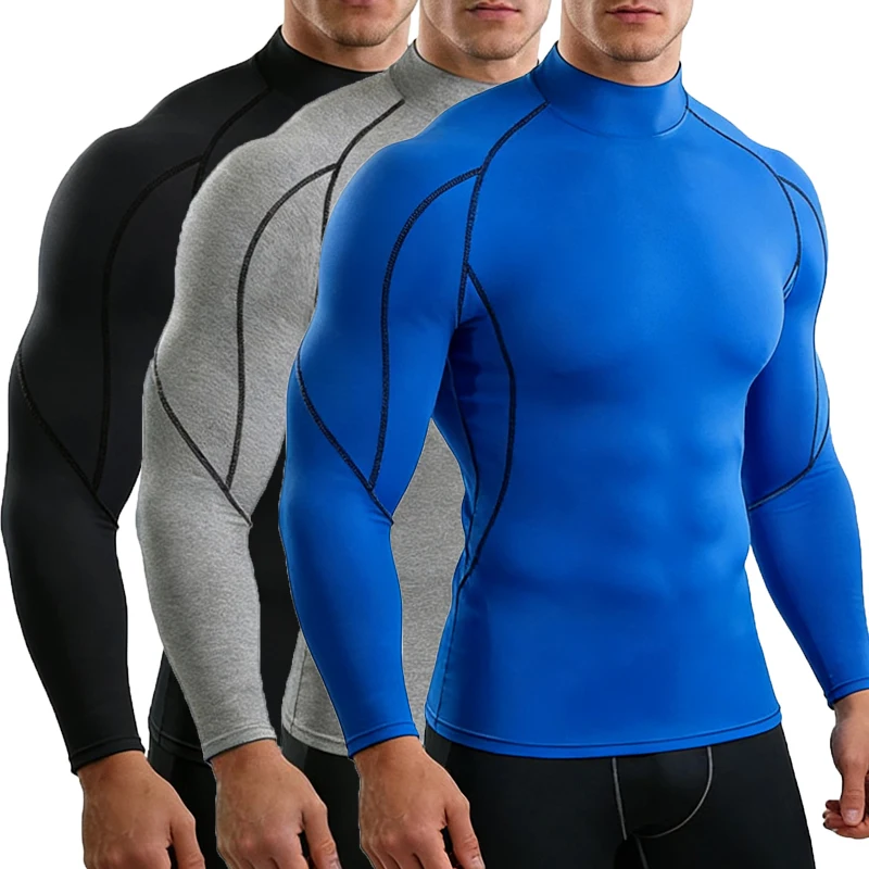 Men’s Quick Dry Compression Long Sleeve Sport Shirt 1