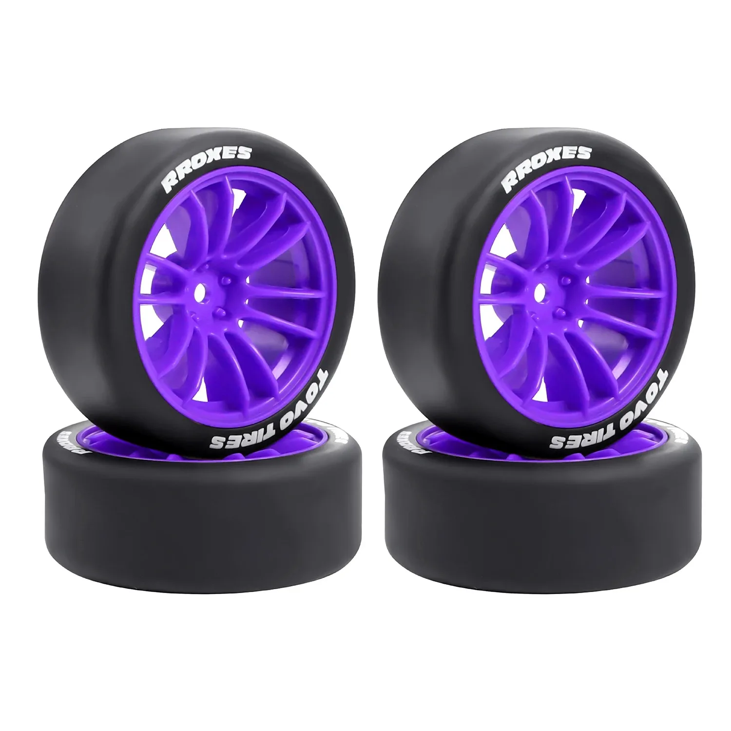 4 Stück 12mm Hex 66x26mm Harte Drift-Reifen Räder für 1/10 RC Drift-Auto On-Road Tamiya TT01 TT02 XV01 PTG-2 Kyosho HPI HSP – Detail 9