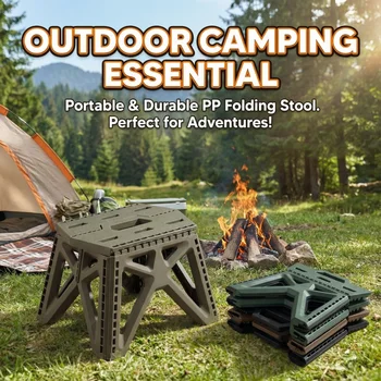 Portable Folding Stool Multi Purpose Handheld Thickened Footstool Household Lightweight Fishing Stool for Outdoor Camping Chair