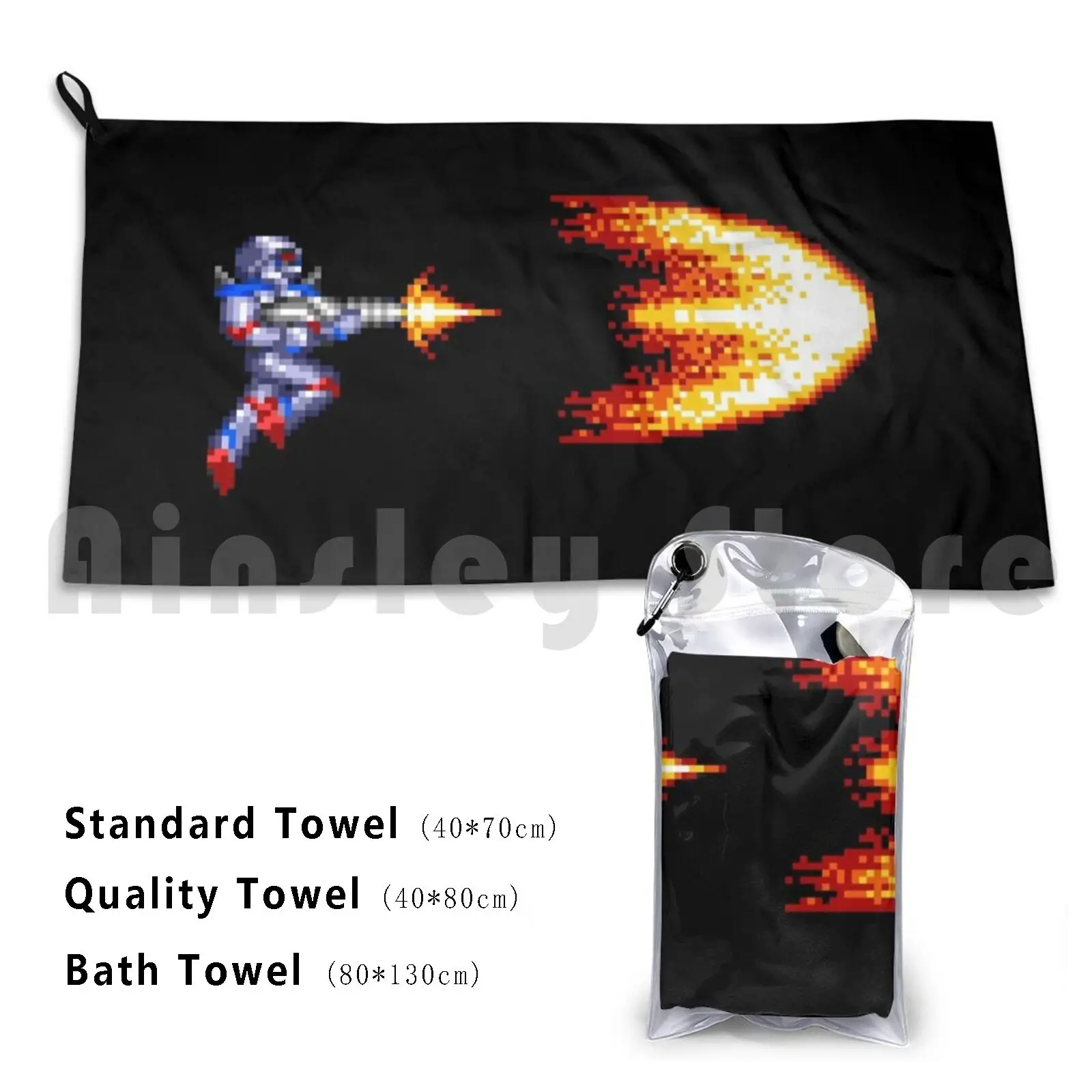 Asciugamano Da Bagno Turrican 2 Laser Cuscino Da Spiaggia Turrican Turrican 2 Pixel Arma Laser Amiga Sparatutto Pixelart Retrogaming