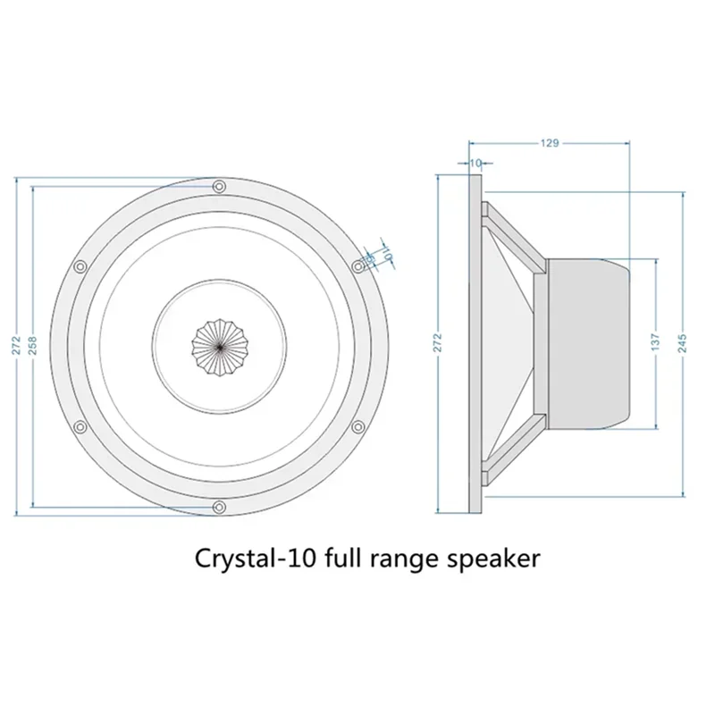 LII AUDIO 2023 New Crystal-10 Full Range Speaker Voice Coil 30mm Power 50W/Impedance 8ohm Wood Pulp Paper Pot Linen (1 PCS) 3