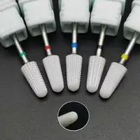 Ceramic 5 In 1 Nail Drill Bit Tapered Straight Cut Drill Bit Suitable for Acrylic Nail Glue 3/32" Shank-Drilling Machine 2