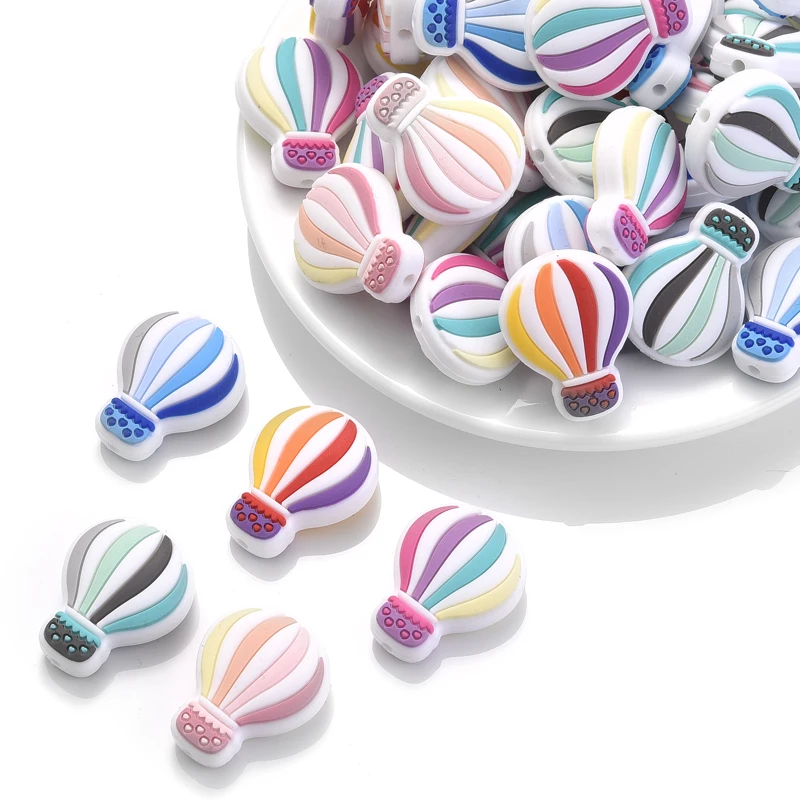 

22x28mm Mini Balloons Silicone Teething Beads 10Pcs Baby Silicone Beads DIY Baby Nursing Teether Necklace Pendant Pacifier Chain