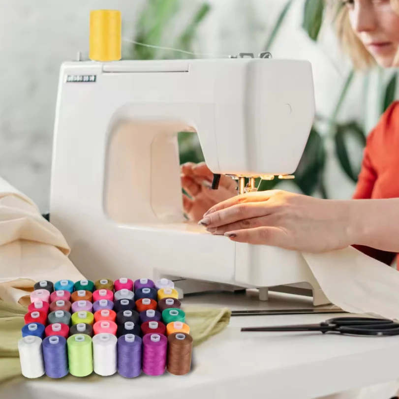 Vibrant 12-Color Polyester Sewing Thread Set for DIY Projects and Embroidery