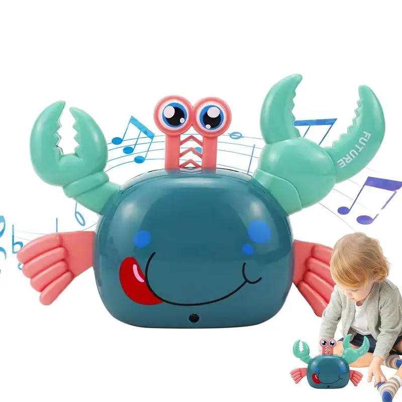 

Walking Crab Toy Light Up Interactive Walking Crab With Music Education Toys With Automatically Avoid Obstacles For 0-3 Years