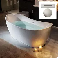 71" Contemporary Acrylic Freestanding Bathtub with Non-Slip Surface High Gloss White Tub 68 Gallon Capacity Durable Construction 2