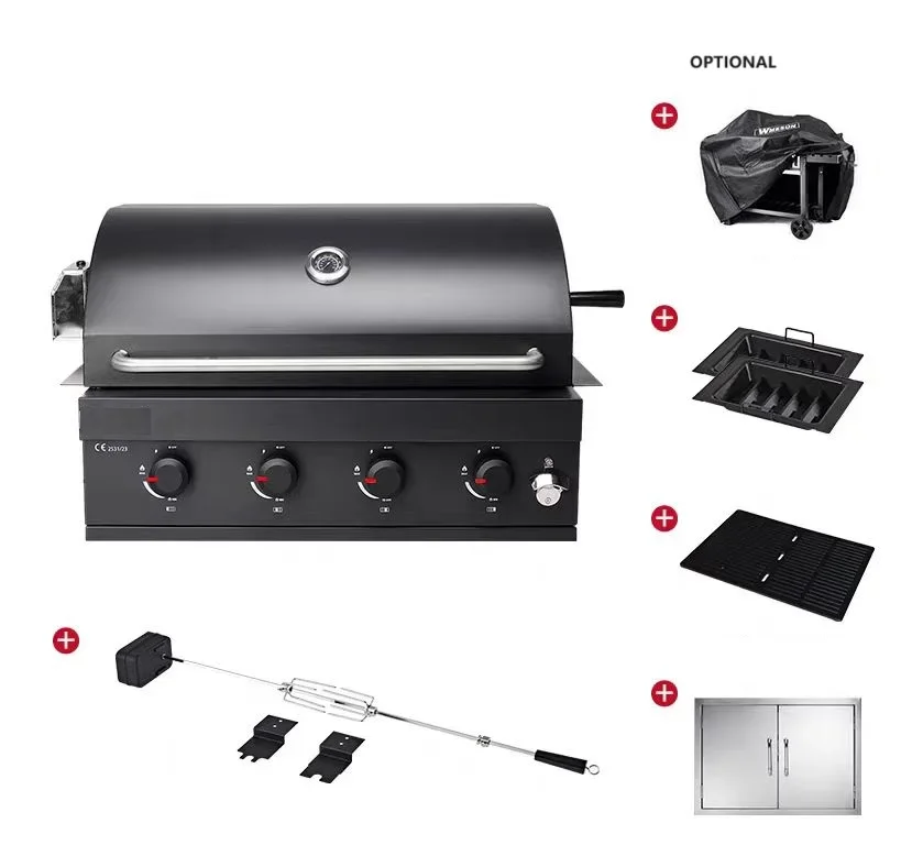 barbecue bbq grills gas built in grill outdoor cooker with oven and portable 4 burner grill machine 6