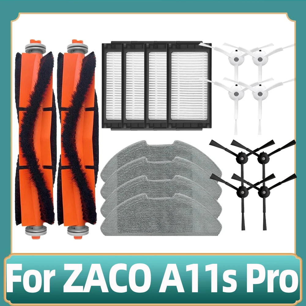 

Compatible for ZACO A11s Pro Robot Vacuum Cleaner Main Side Brush Hepa Filter Mop Accessories Spare Parts Replacement Attachment