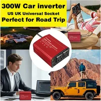 อินเวอร์เตอร์ในรถยนต์ 300W DC 12V เป็น AC 110V 220V ช่องเสียบแบบ Type-C US EU ช่องเสียบอเนกประสงค์ พอร์ตชาร์จเร็ว USB สำหรับทุกประเทศ อินเวอร์เตอร์ USB 1