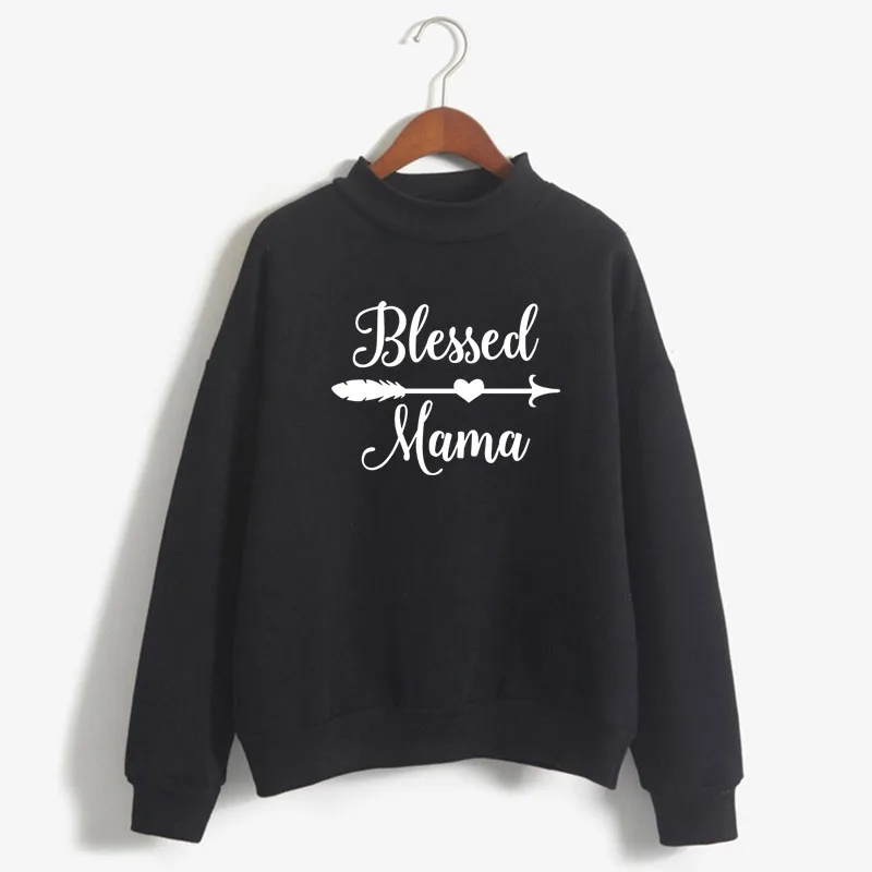 

Blessed mama Print Woman Sweatshirt Sweet Korean O-neck Knitted Pullover Thick Autumn Winter Candy Color Loose Girl Clothes