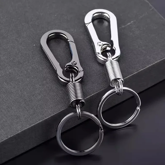 Spring Keychain Climbing Hook Keychain Simple Strong Carabiner Shape  Keychain