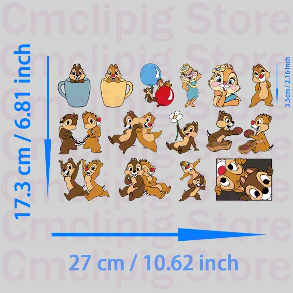 Embroidered Patches Clothing Patches Chip 'n' Dale iron on patches for clothes patch DIY children printing for T-shirt vinyl stickers stripes jeans