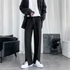 Spring/Summer Black Suit Pants Men Fashion Society Mens Dress Pants Korean Loose Straight Pants Mens Office Formal Trousers 1