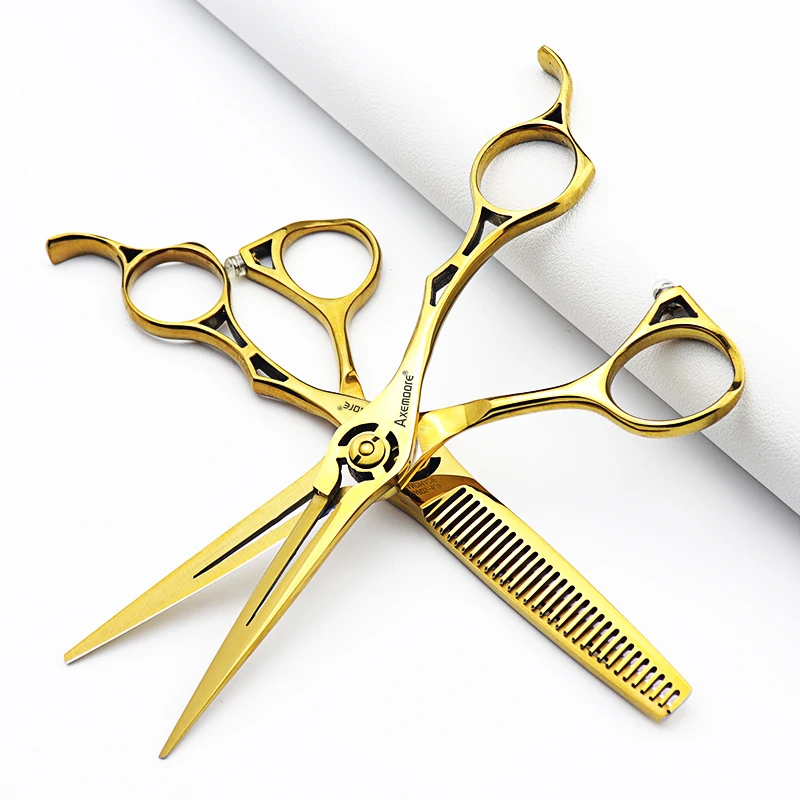 Professionelle Friseurschere, 15,2 cm, Friseurschere, goldenes Friseur-Haarschnitt-Scheren-Set, Haarschneidewerkzeuge