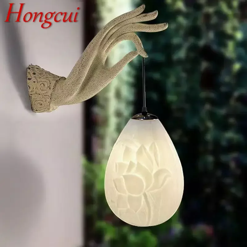 

Hongcui Chinese Style Wall Lamp Art Bergamot Lotus Wall Lamp Corridor Tea Room Wall Outdoor Courtyard Decorative Light