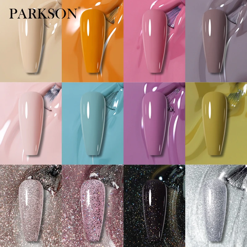 

Parkson HOT SELLING 222 Colors 12ML Gel Nail Polish Glitter Varnish LED UV Hybrid Soak Off Semi Permanent Top Base Coat Manicure