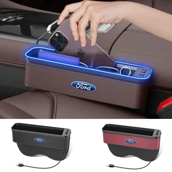 Subaru WRX Seat Gap Storage Box With Ambient Light Dual USB Microfiber Leather ABS
