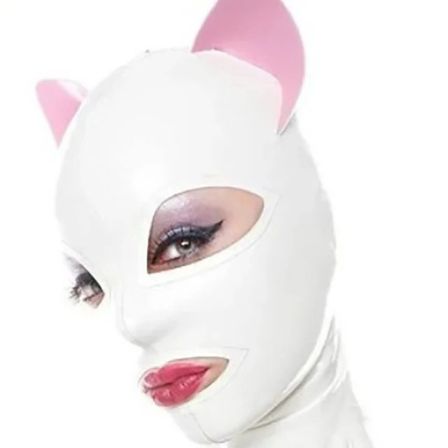 Cagoule Latex Noir Transparent - Cosplay Fête Zip Dos