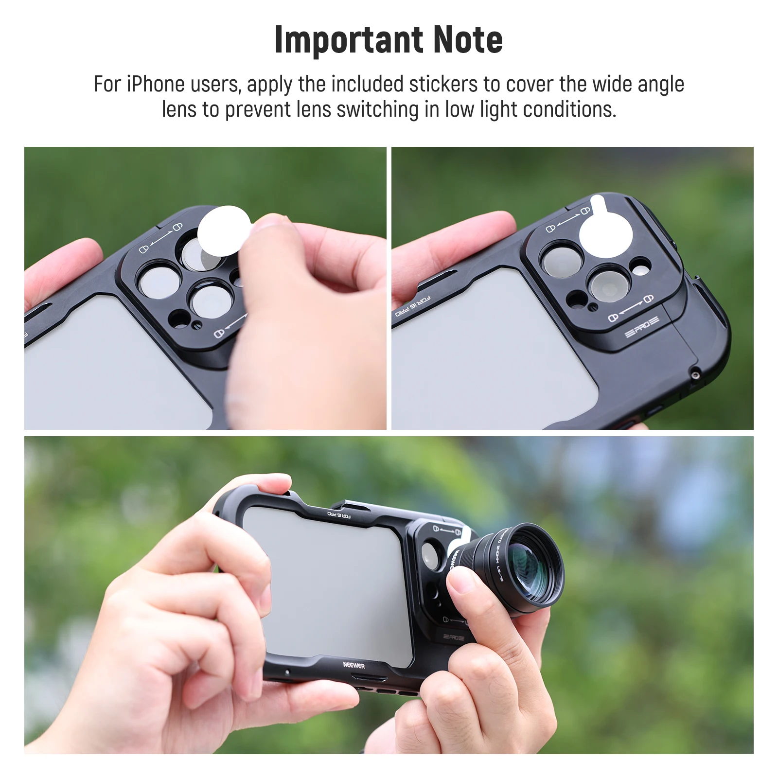 NEEWER 18mm 100° Wide Angle Lens For Phone - 0.5X, With 17mm Clip & 67mm Filter Ring (LS-42 PRO)