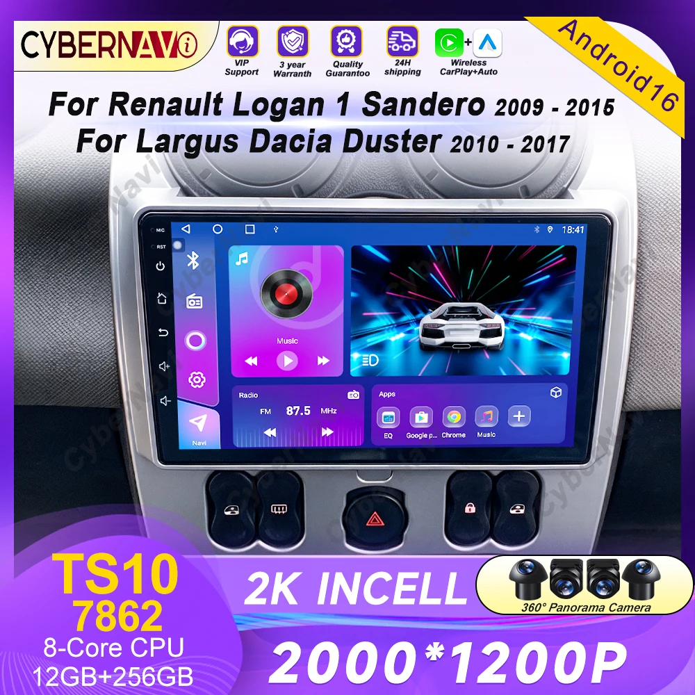 Radio Android para Auto Renault Logan 1 Sandero 2009 - 2015 para Dacia Duster 2010 - 2017 Reproductor Multimedia de Video Navegación QLED 1