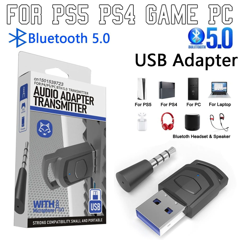 Wireless Headphone Adapter Receiver for Sony PS5/PS4 Game
