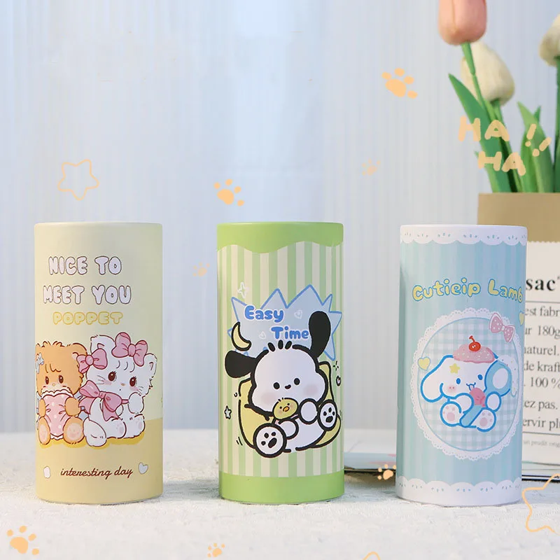 

Cartoon Cute Sanrioed Cinnamoroll Hellokitty Pochacco 2023 New Creative High Beauty Car Car Circular Paper Napkin Drawout Box
