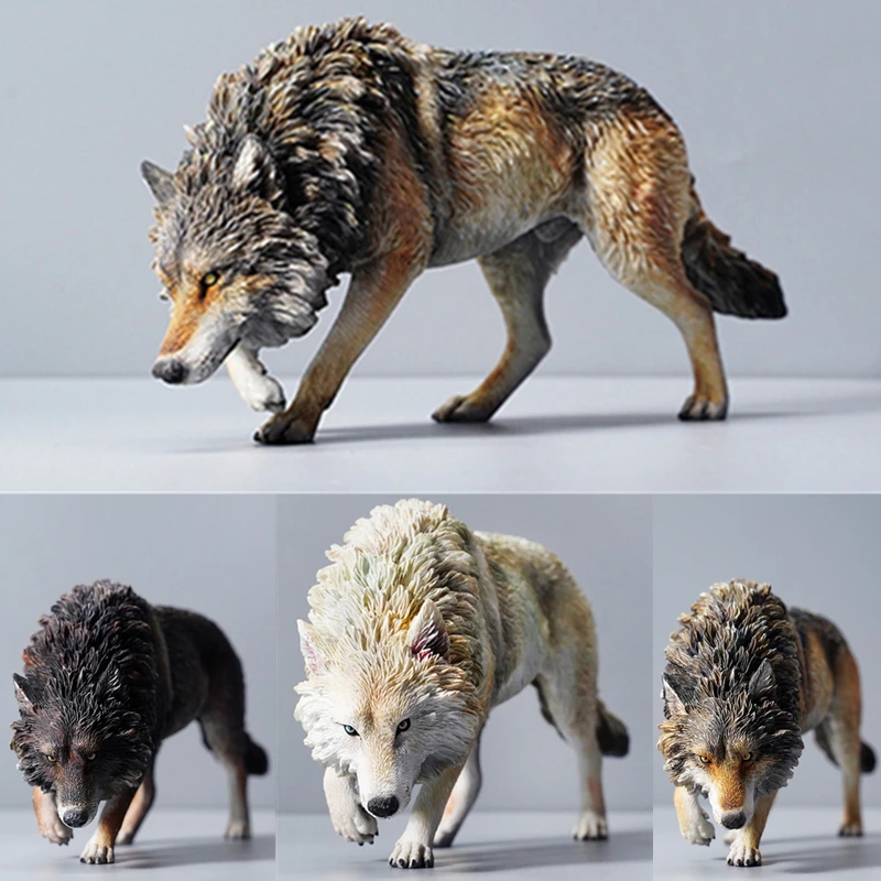 

JXK 1/6 Fierce North American Gray Wolf Canidae Model Adult Children Xmas Gift Toys Animal Figure Table Ornament Shooting Props