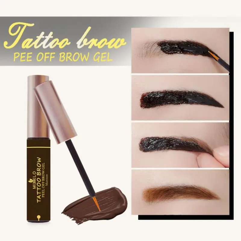 Peel Off Eyebrow Dye Gel Set Waterproof Longlasting Black Brown