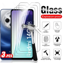 Premium Tempered Glass Screen Protector - Crystal HD 9H, Anti-Scratch, Case Friendly - 3 Pack for Redmi 14C 4G (1Piece)