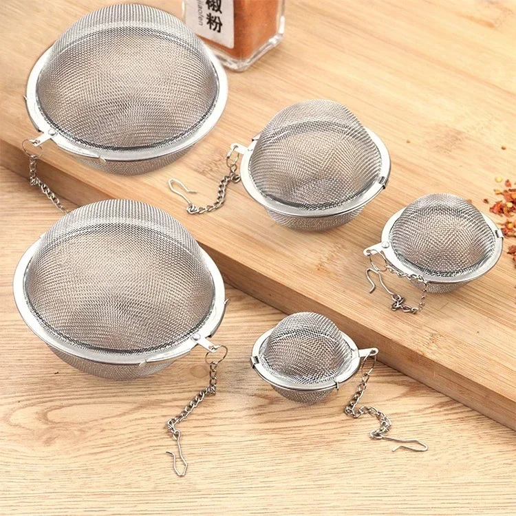 5 Size Stainless Steel Tea Infuser Sphere Locking Spice Tea Ball Strainer Mesh Infuser Filter Strainers Kitchen Accessories tea infuser tea strainer tea filter