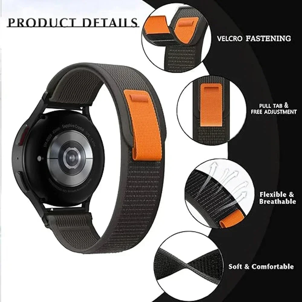 Nylon Sport Strap - 22mm Trail Loop Band in Vibrant Colors