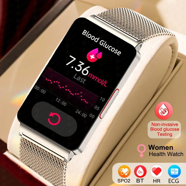 Reloj inteligente no invasivo para hombre y mujer, pulsera con medidor de  glucosa en sangre, termómetro, ECG + PPG xuanjing unisex