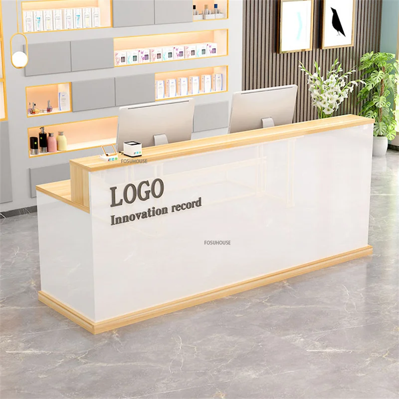 modern Company Front Desk Reception desk Clothing store welcome desk office Furniture light luxury bar table Reception Counter