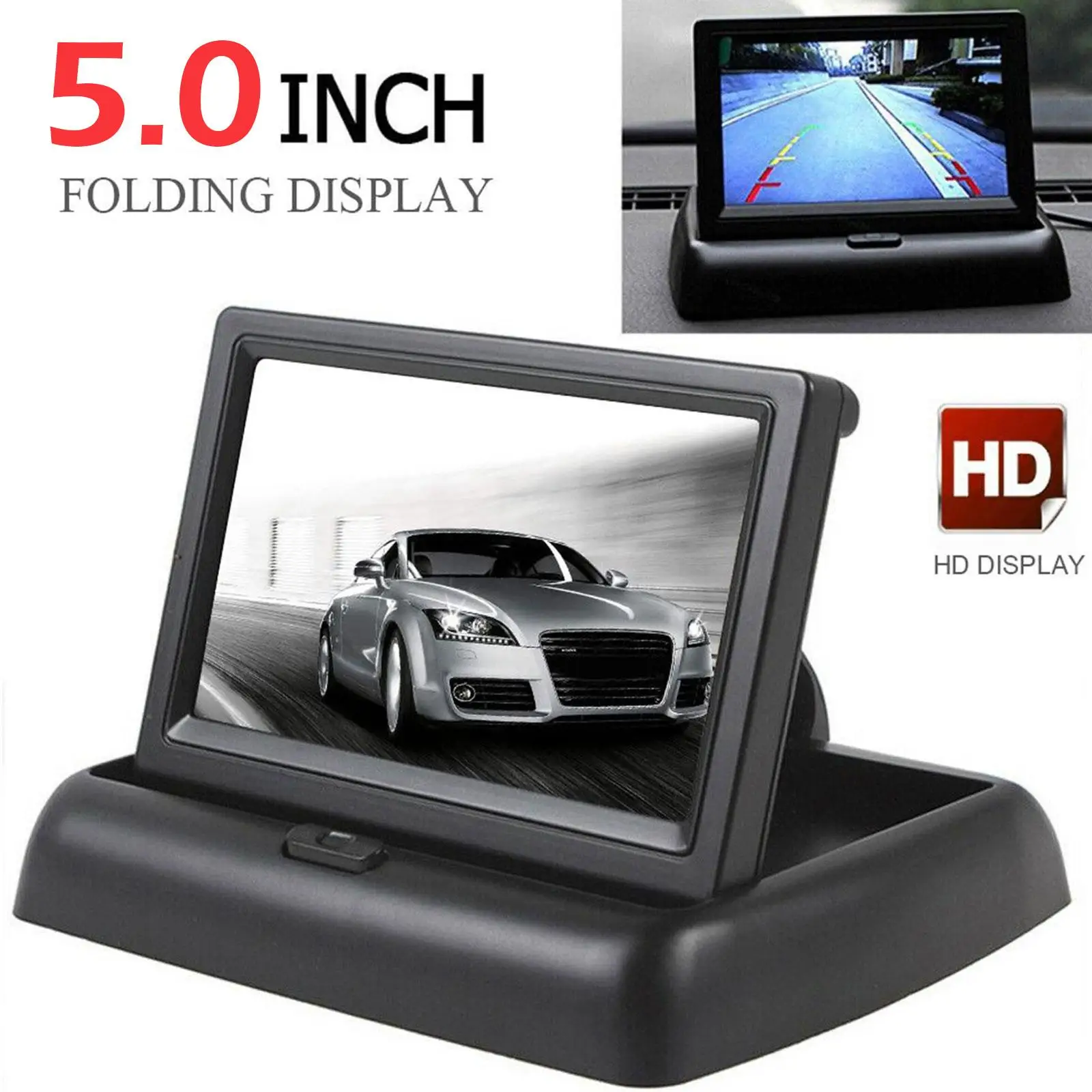 

5 Inch TFT LCD Car Monitor Car Rear View Monitor 2-channel Foldable Video Monitor Car Input C5O3