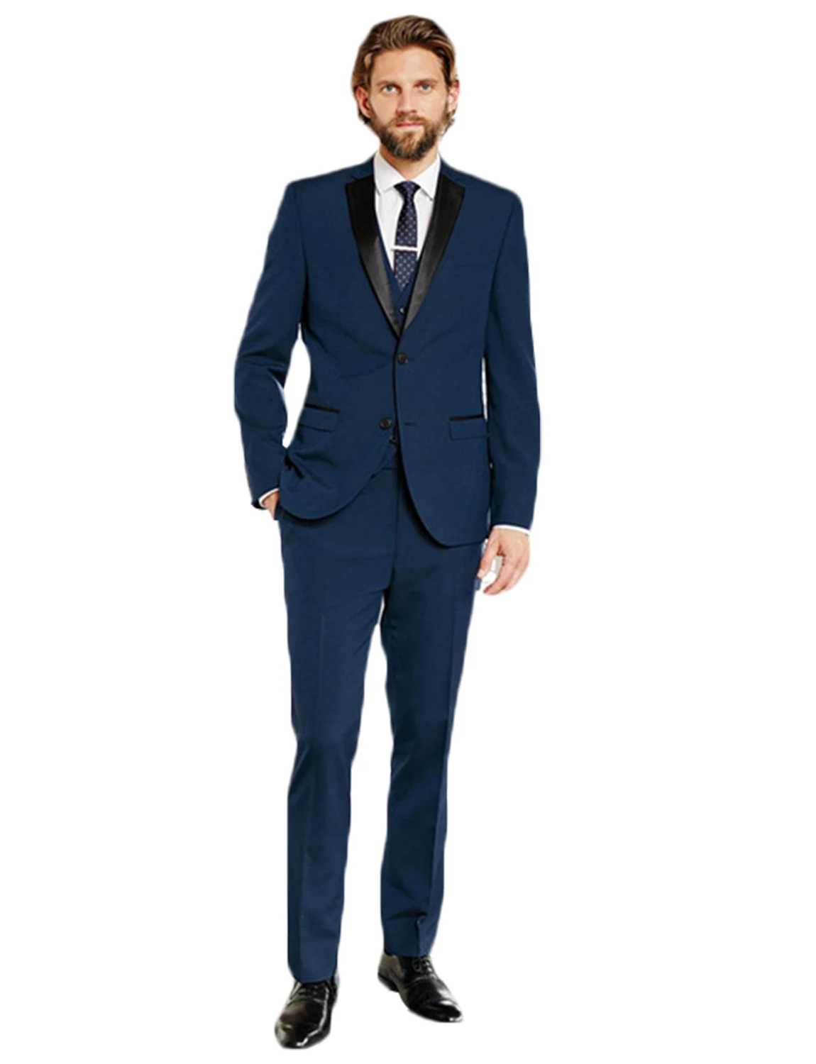

Men's 3 Piece Suit Slim Fit Two Buttons Business Wedding Tuxedo