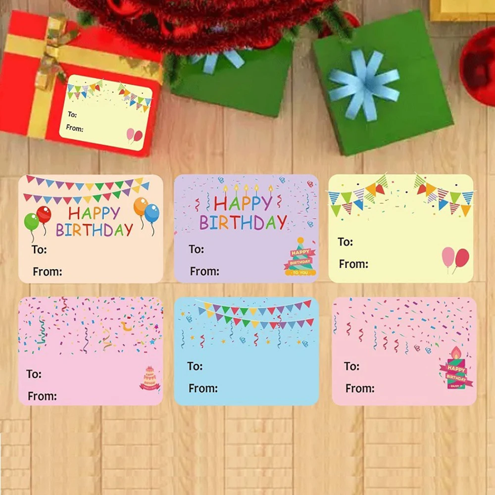 Happy Birthday Gift Tags Name Tags Sticker Christmas To From Label Present Stickers Festival Birthday Sticker for Party 200PCS