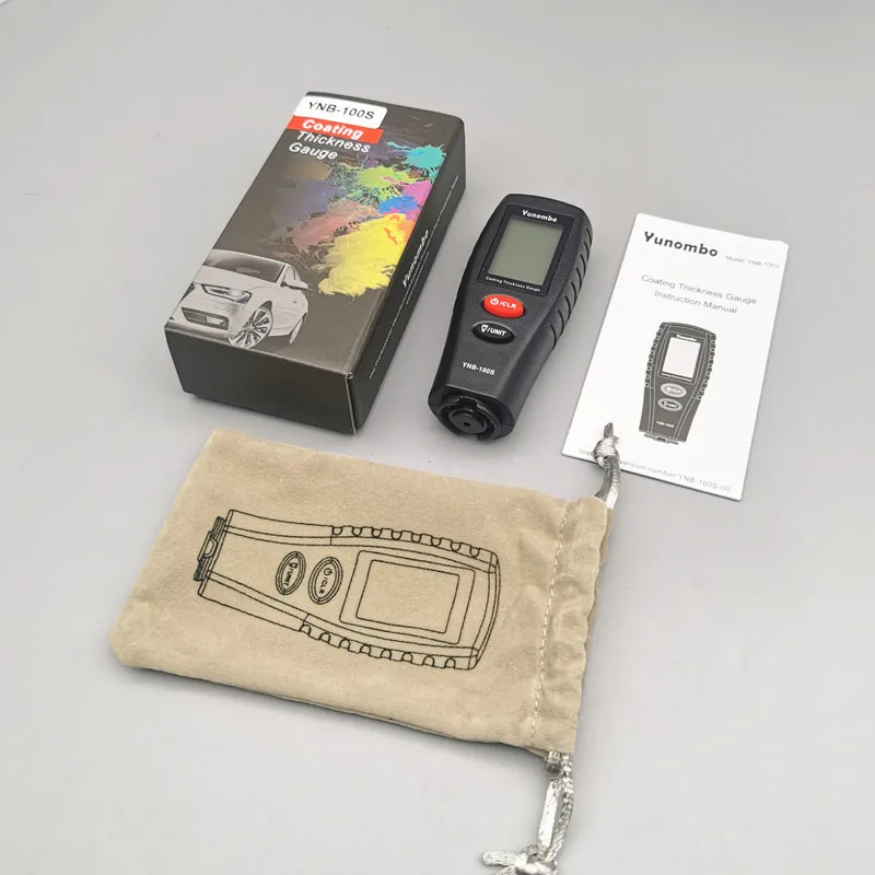 Yunombo YNB-100S Digital Car Paint Thickness Meter Thickness Tester Coating Gauge with English Russia Manual paint coating meter paint thickness gauge thickness gauge
