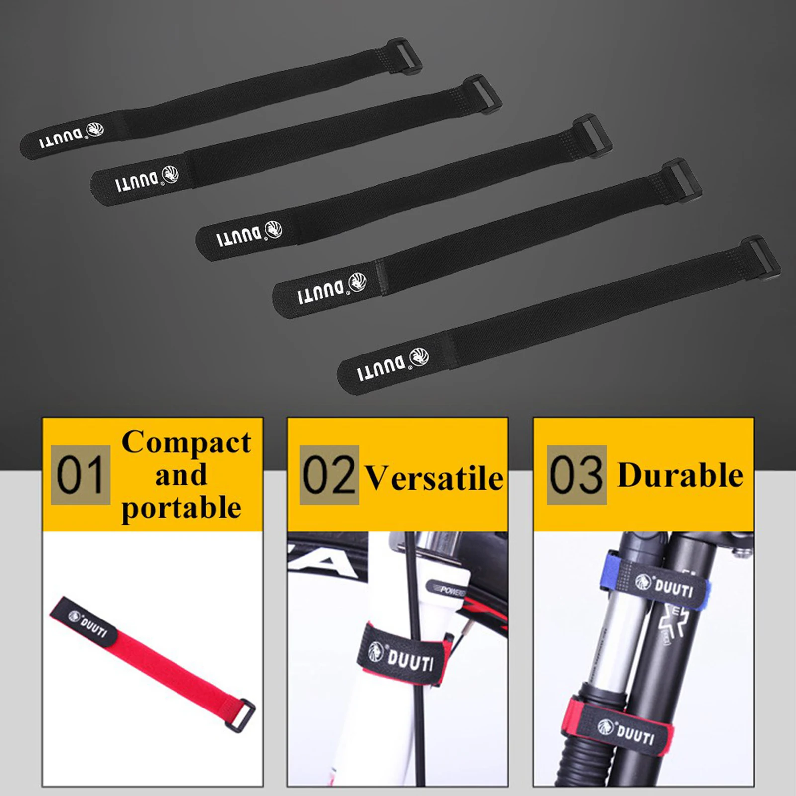 Sports Cycling Riding Adjustable Nylon Handlebar Tie Straps Set